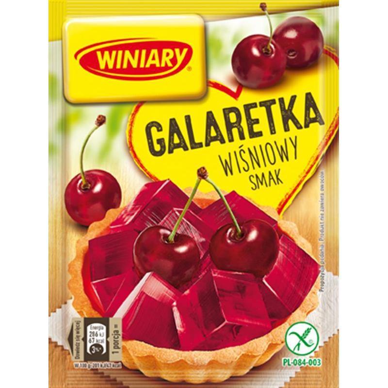 Winiary Galaretka Götterspeise mit Sauerkirschegeschmack 71g - Polnische & Schlesische Spezialitäten - Online Supermarkt mit Lebensmittel aus Polen | Polski Sklep internetowy