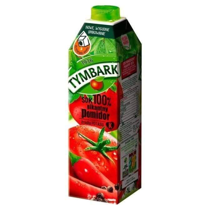 Tymbark - Sok pomidorowy pikantny / Polnischer Tymbark Tomaten PIKANT Saft 1 L - Polskashop24.de