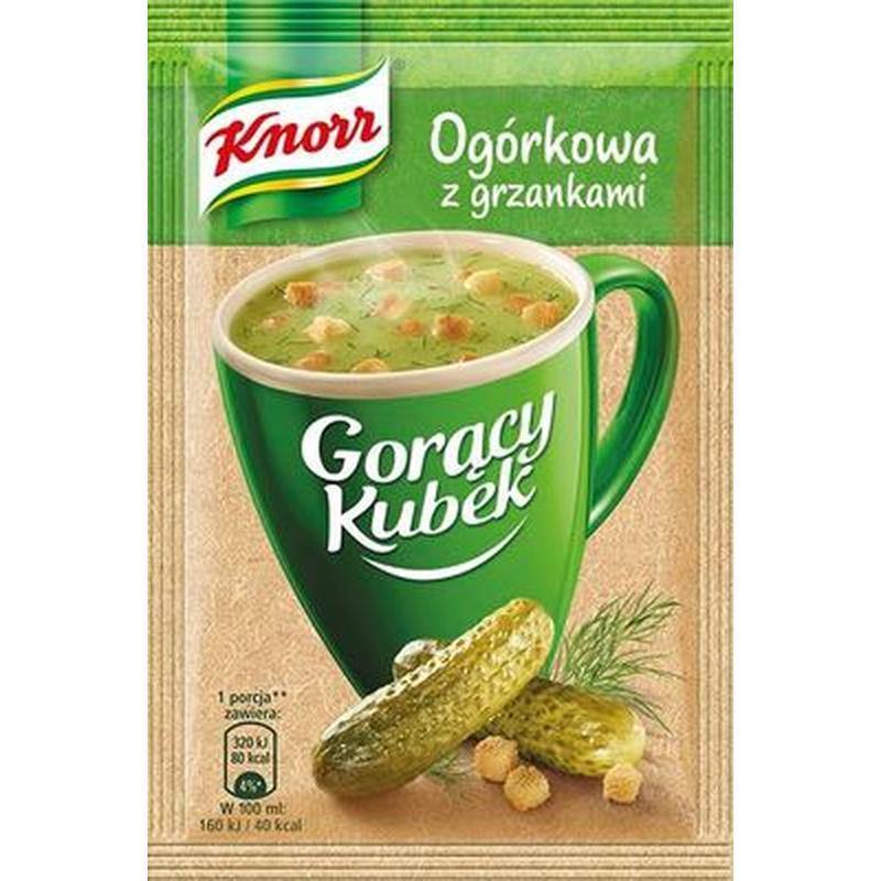 Knorr Goracy Kubek  Gurkensuppe mit Croutons 13 gr - Polnische & Schlesische Spezialitäten - Online Supermarkt mit Lebensmittel aus Polen | Polski Sklep internetowy