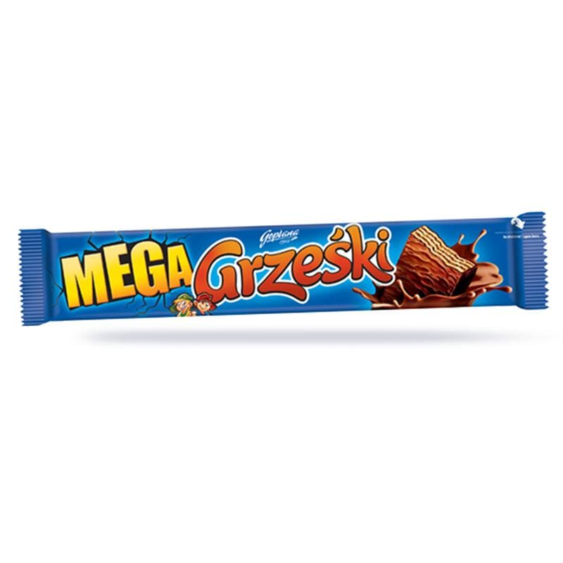 Mega Grzeski Polnischer Waffelriegel mit Zartbitter Schokolade 48g