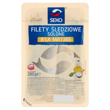 Seko gesalzene Hering Filet ''a la matjas'' 250 g - Polnische & Schlesische Spezialitäten - Online Supermarkt mit Lebensmittel aus Polen | Polski Sklep internetowy