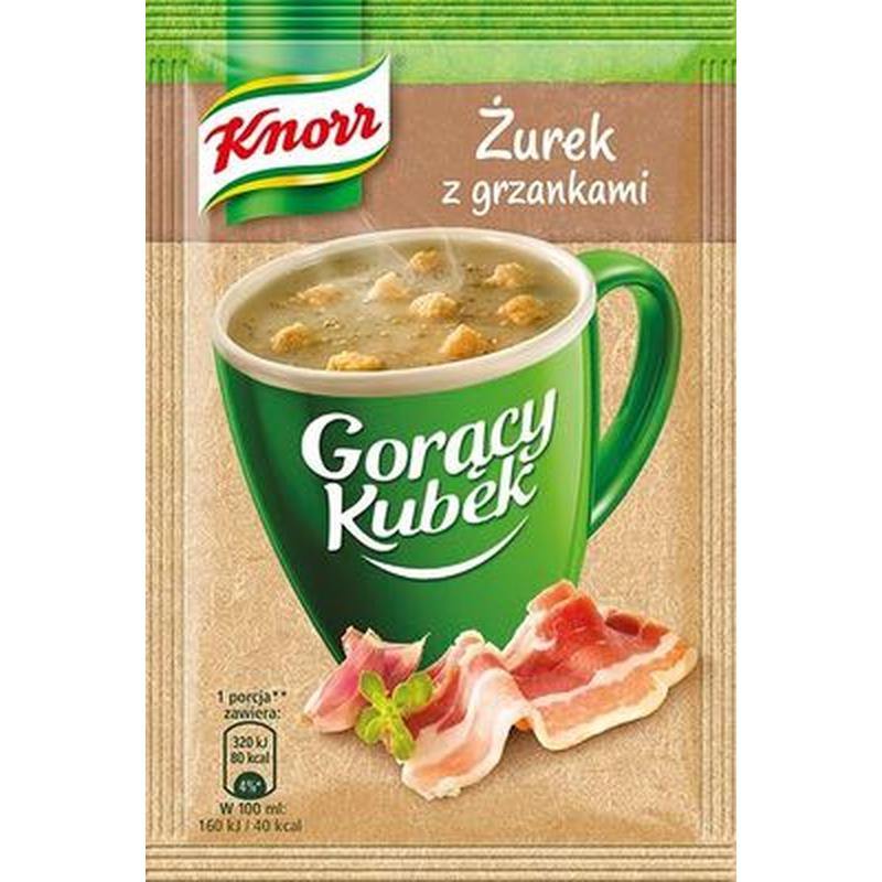 Knorr Goracy Kubek Zurek (Mehlsuppe) mit Crouton 17 g - Polnische & Schlesische Spezialitäten - Online Supermarkt mit Lebensmittel aus Polen | Polski Sklep internetowy