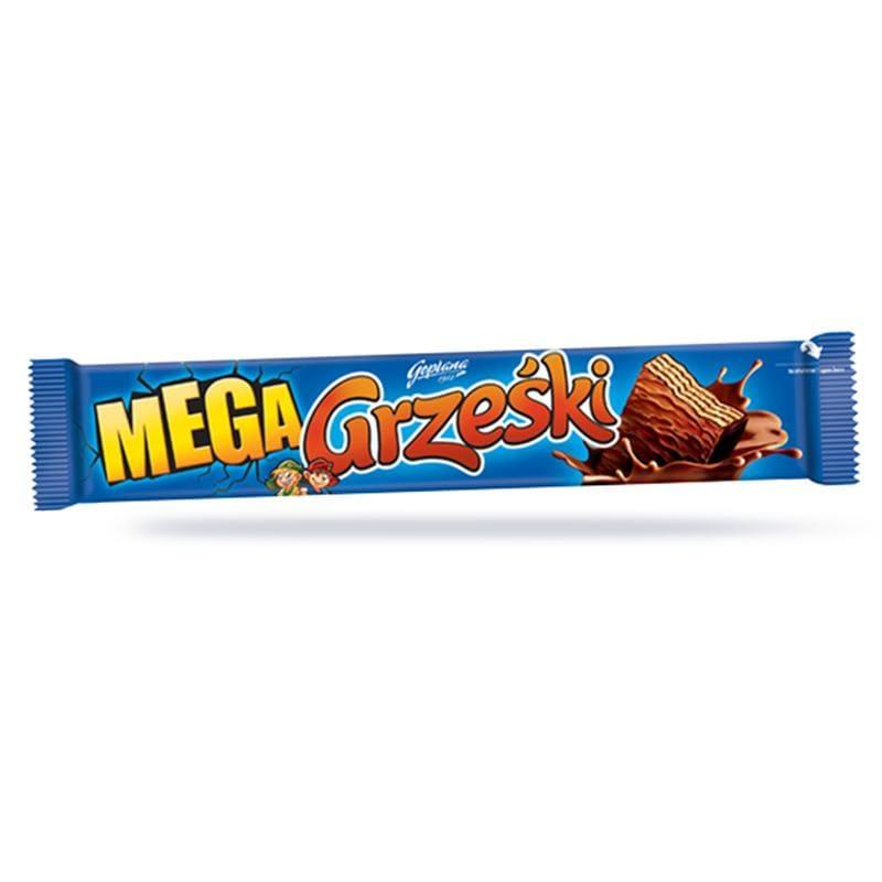 Mega Grzeski Polnischer Waffelriegel mit Zartbitter Schokolade 48g - Polskashop24