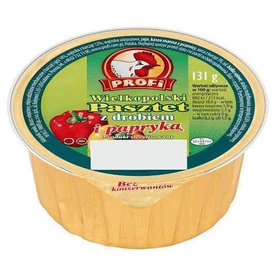Profi Pasztet z drobiem i papryka 131 g/  Pastete mit Geflügel und Paprika - Polskashop24.de