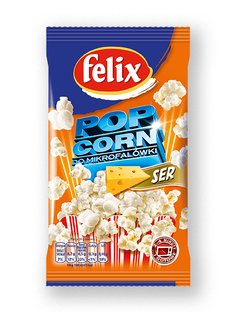 Mikrowellen Popcorn Käse ''popcorn do mikrofalowki'' Felix 90g - Polnische & Schlesische Spezialitäten - Online Supermarkt mit Lebensmittel aus Polen | Polski Sklep internetowy