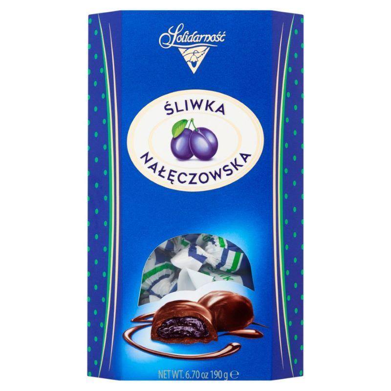 Solidarnosc Sliwka Naleczowska Pralinen Pflaume in Schokolade 190g - Polnische & Schlesische Spezialitäten - Online Supermarkt mit Lebensmittel aus Polen | Polski Sklep internetowy
