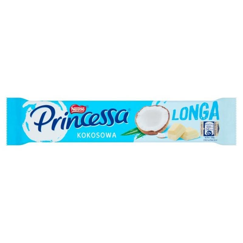 Princessa Longa Kokos Waffelriegel 44g - Polnische & Schlesische Spezialitäten - Online Supermarkt mit Lebensmittel aus Polen | Polski Sklep internetowy