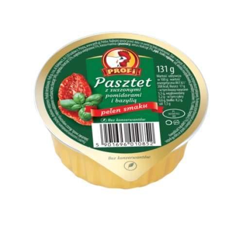 Profi Pasztet Geflügel Brotaufstrich getrocknete Tomaten Basilikum 131g - Polskashop24.de