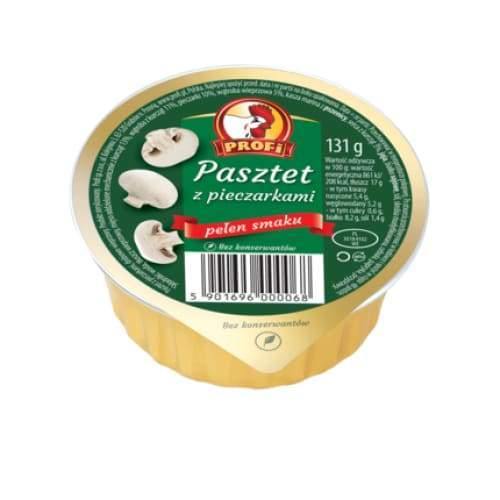Profi - Pastete mit Geflügel und Pilzen 131g - Polskashop24.de - Online Supermarkt mit Lebensmittel aus Polen