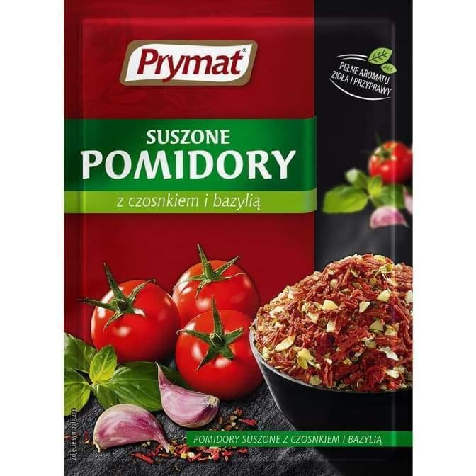 Prymat - GETROCKNETE TOMATEN MIT KNOBLAUCH UND BASILIEN 15g - Polskashop24.de - Online Supermarkt mit Lebensmittel aus Polen