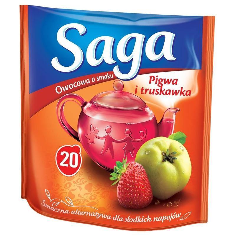 Saga ''Pigwa Truskawka'' Quitten-Erdbeertee 20x1,7g 34g - Polnische & Schlesische Spezialitäten - Online Supermarkt mit Lebensmittel aus Polen | Polski Sklep internetowy