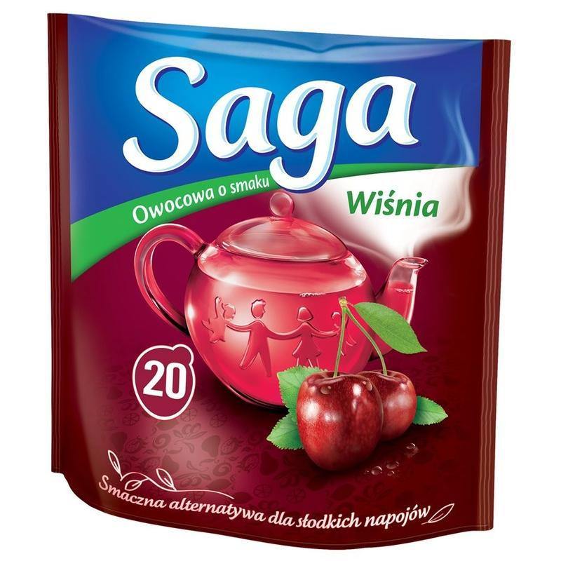 Saga Wisniowa - Kirschtee 20x1,7g 34g - Polnische & Schlesische Spezialitäten - Online Supermarkt mit Lebensmittel aus Polen | Polski Sklep internetowy