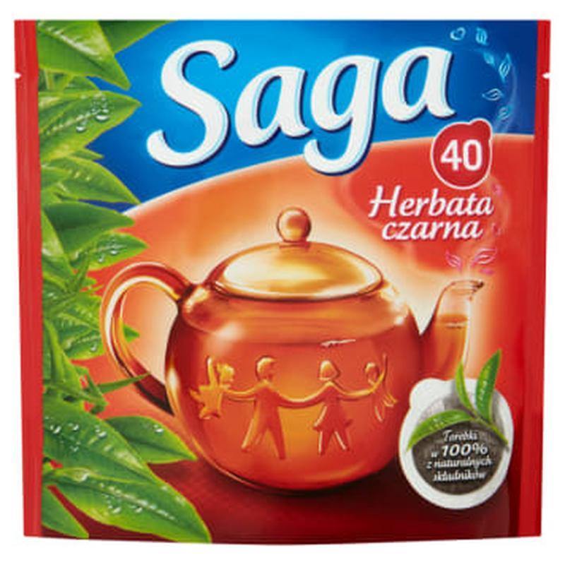 Schwarzer Tee 40x1,4g 56g Saga - Polnische & Schlesische Spezialitäten - Online Supermarkt mit Lebensmittel aus Polen | Polski Sklep internetowy