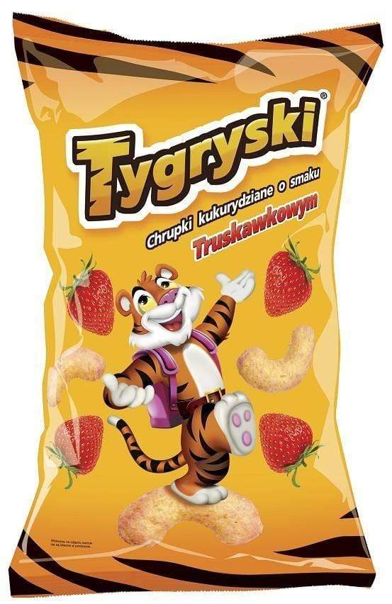 Tygryski Maisflips Chrupki ''Truskawkowe'' 70g - Polnische & Schlesische Spezialitäten - Online Supermarkt mit Lebensmittel aus Polen | Polski Sklep internetowy