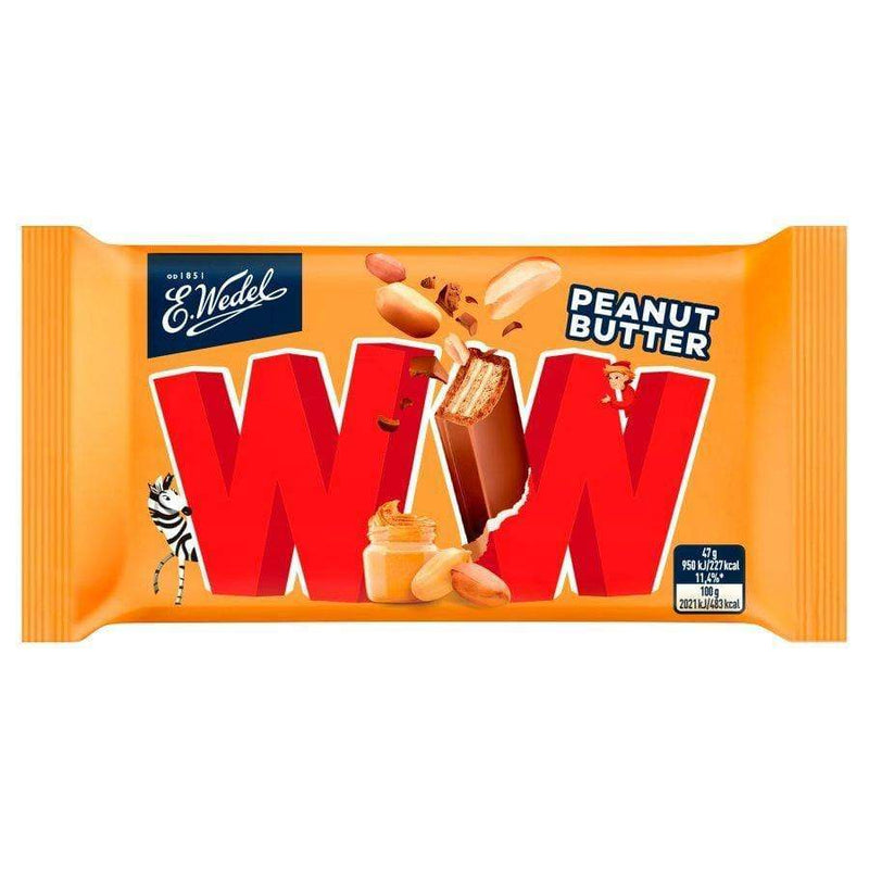 WW Peanut Butter Waffel Riegel E. Wedel 47 g - Polnische & Schlesische Spezialitäten - Online Supermarkt mit Lebensmittel aus Polen | Polski Sklep internetowy